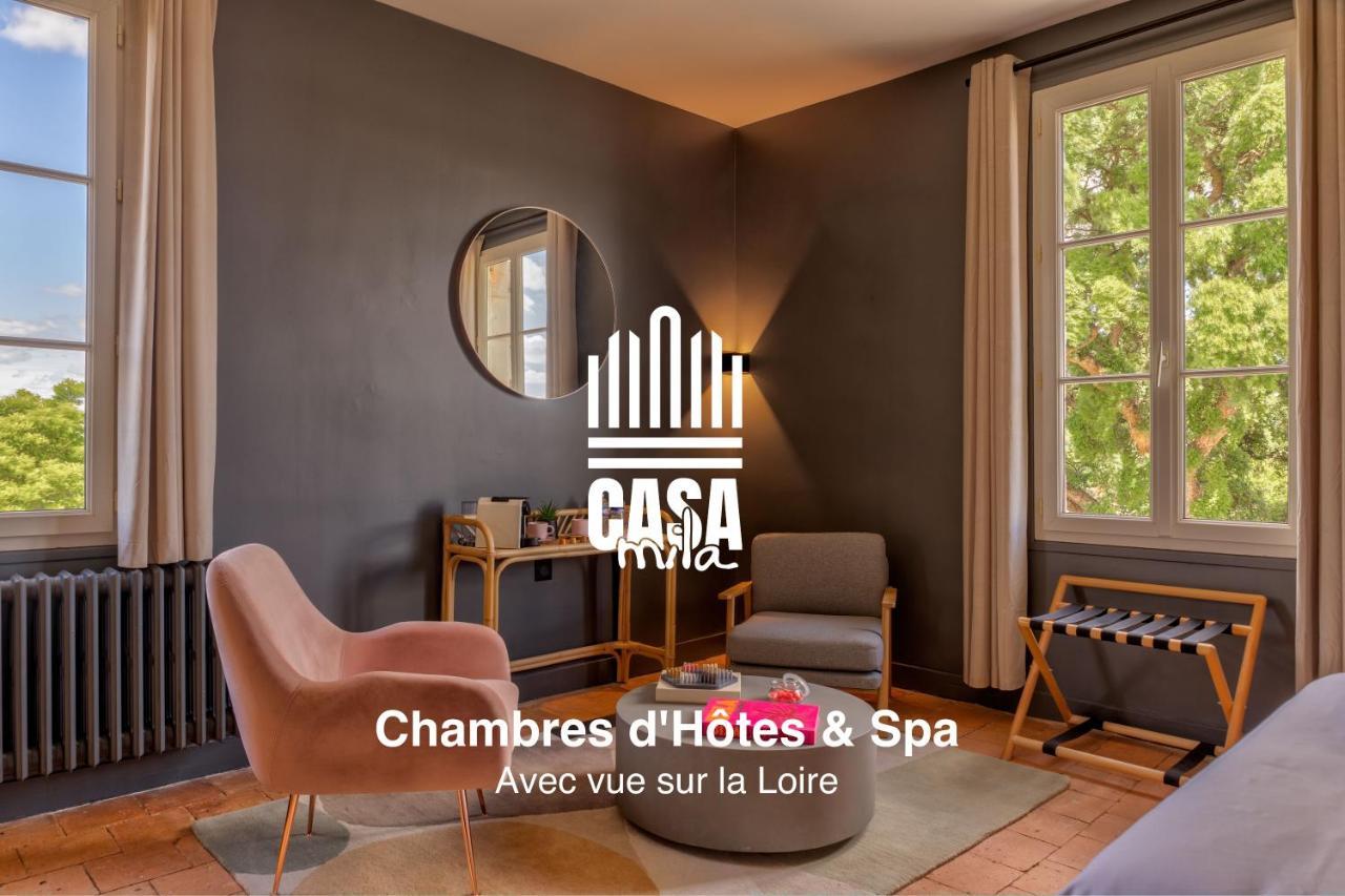 Saint-Mathurin  Casa Mila & Spa - Maison D'Hotes Raffinee Vue Loire, Spa & Piscine מראה חיצוני תמונה